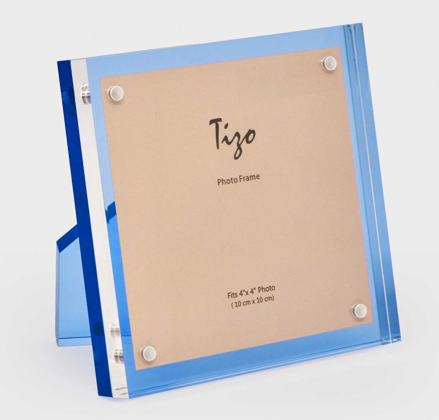 Tizo Blue Back 4 x 4 Inch Acrylic Picture Frame HA159BL44