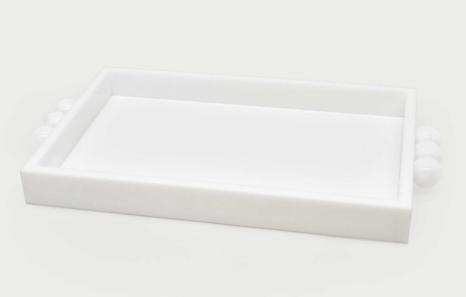 Tizo Acrylic Tray with Bubble Handles White 12 x 8 Inch HA225WHTY