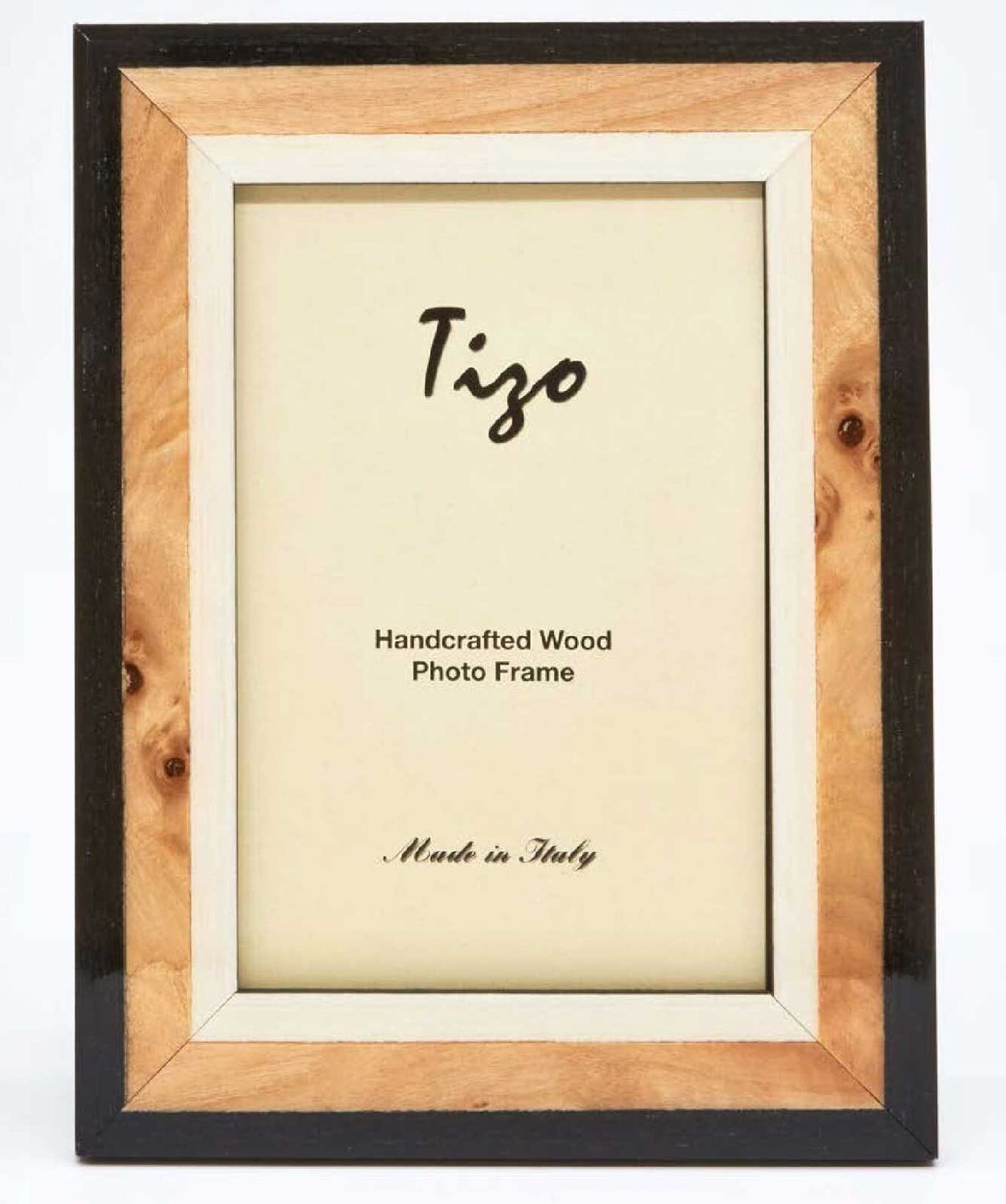 Tizo Italian Wood Picture Frame Black Tan 8 x 10 Inch NE20TAN80