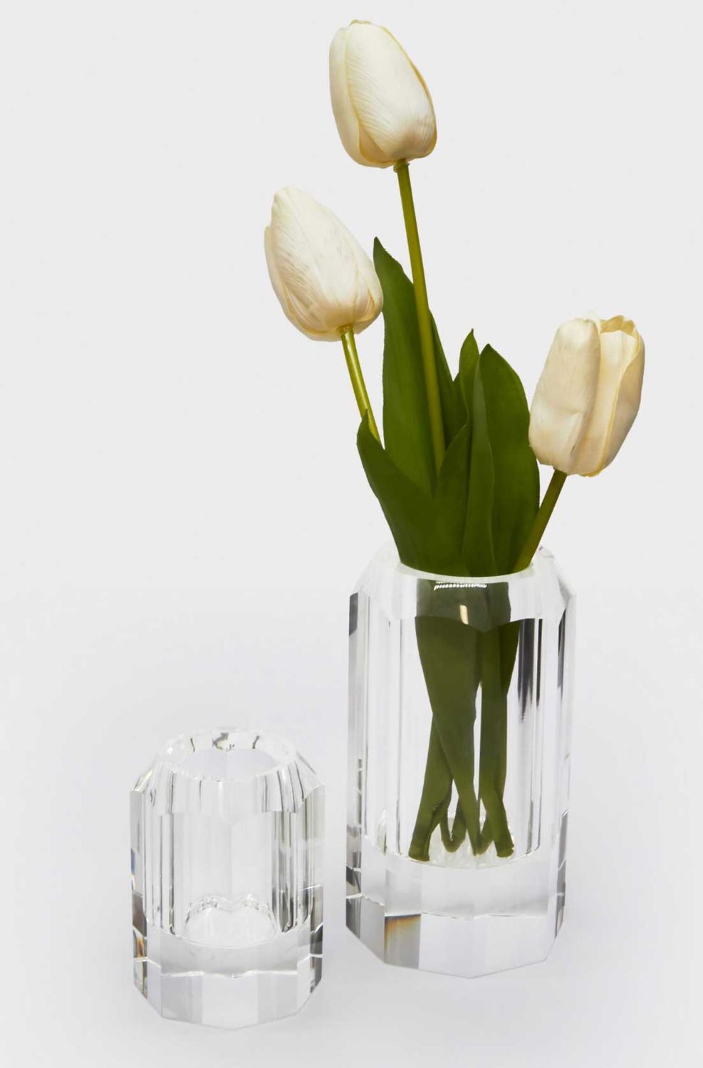 Tizo Crystal Glass Vase Small 4.5 Inch Tall Arch Design PH552VAS