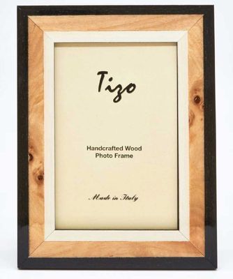 Tizo Italian Wood Picture Frame Black Tan 4 x 6 Inch NE20TAN46