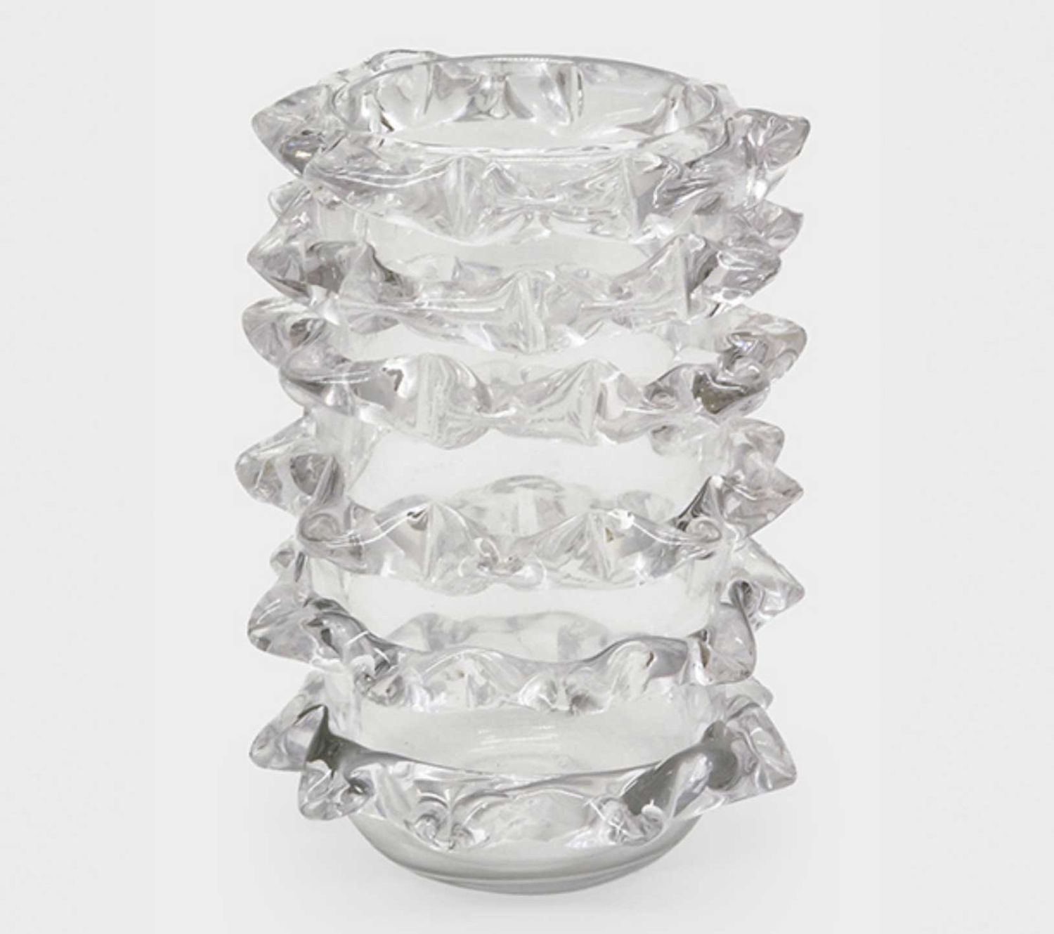 Tizo Glass Vase Clear with Clear Thorn Design DA596CLVS