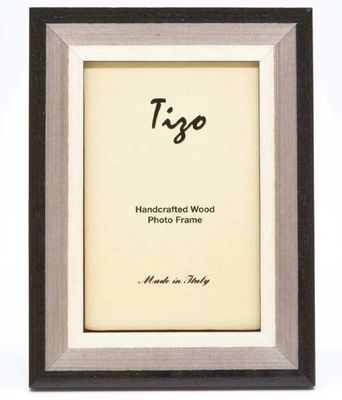 Tizo Italian Wood Picture Frame Black Grey 5 x 7 Inch NE20GRY57