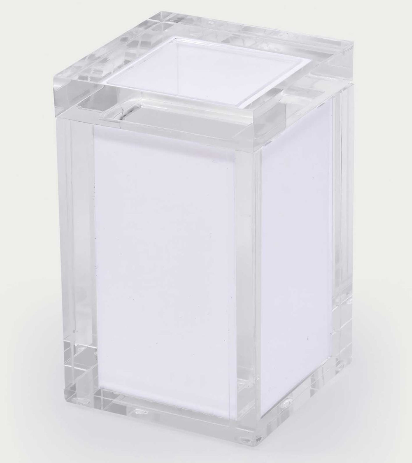 Tizo Acrylic Canister with Lid with Silver Insert 2.75 x 2.75 x 4.5 Inch HA306SLBX
