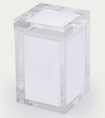 Tizo Acrylic Canister with Lid with Silver Insert 2.75 x 2.75 x 4.5 Inch HA306SLBX