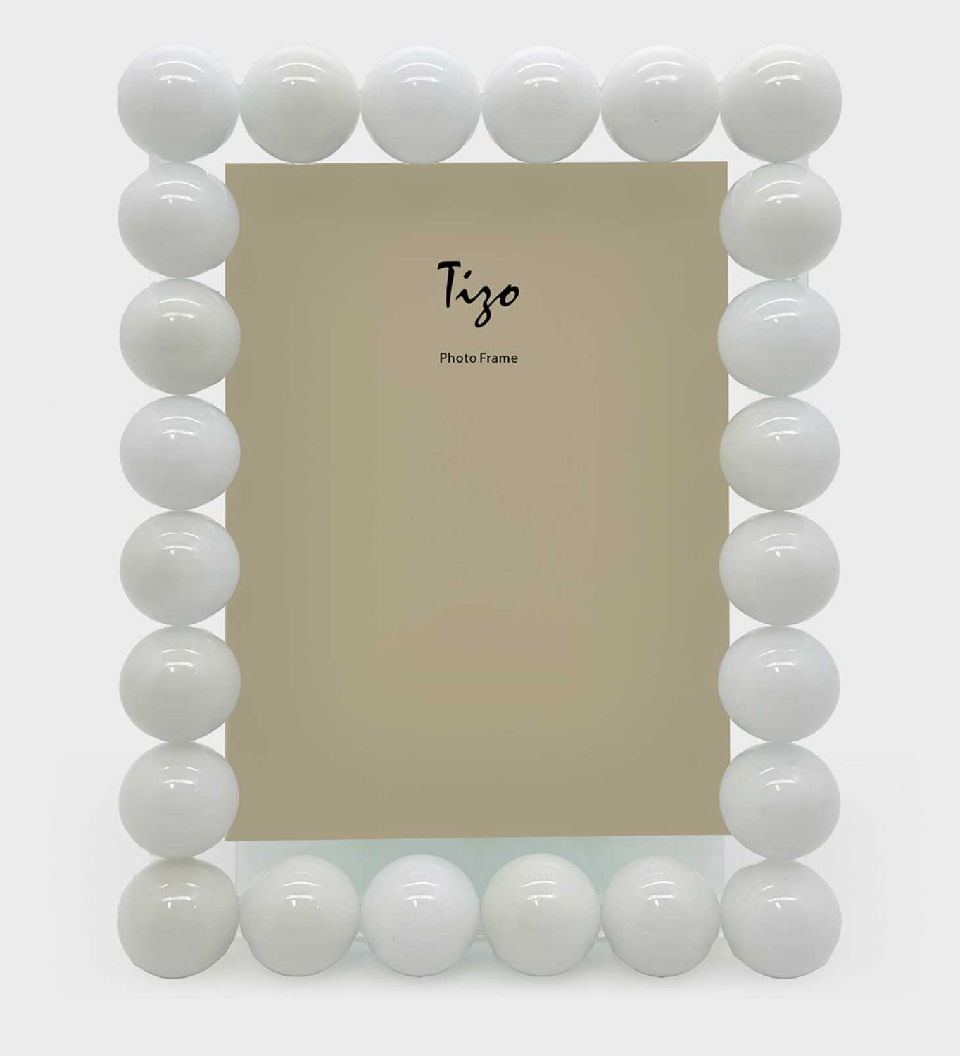Tizo Crystal Glass Picture Frame Single Bubble White 5 x 7 Inch PH1880WH57