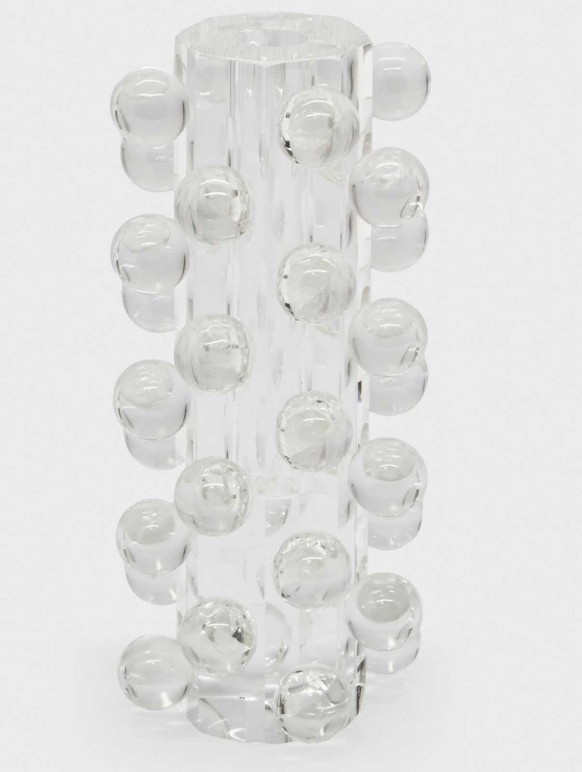 Tizo Crystal Glass Bud Vase 7.75 Inch Tall Scattered Balls Inch PH104VAS