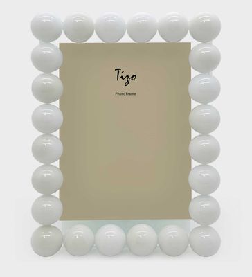 Tizo Crystal Glass Picture Frame Single Bubble White 5 x 7 Inch PH1880WH57