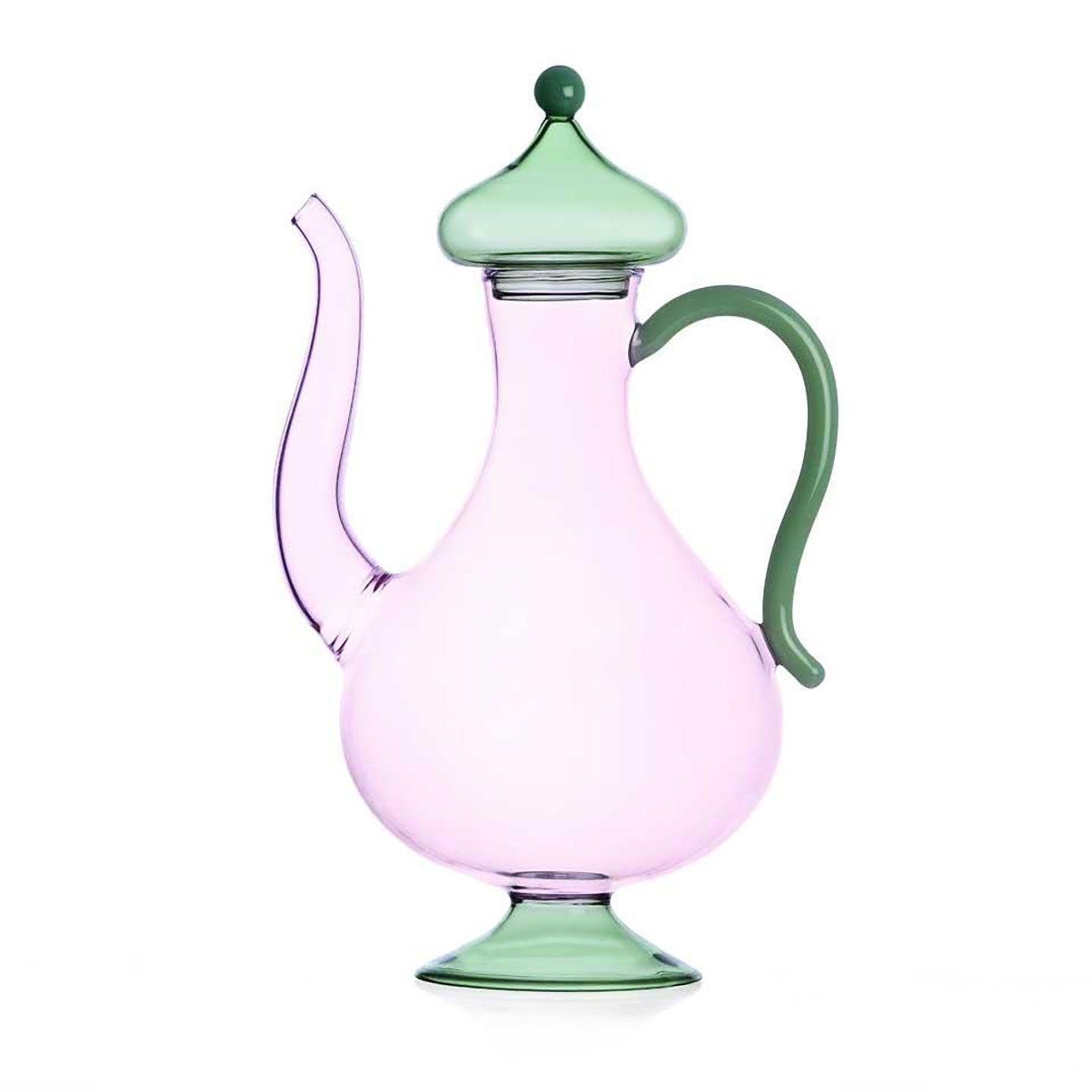 Ichendorf Sogni D&#39;Oriente Pink Teapot/Coffee Pot Green Lid IC354.415, 790955315303, 8032397068273