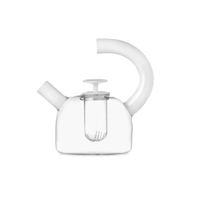 Ichendorf Tea Teapot Small with Saucer Clear White 32.1 oz IC313.289, 790955305397, 8032397066255