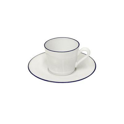 Costa Nova Beja White &amp; blue Tea Cup and Saucer, ATCS01-BLU, 5606739932947