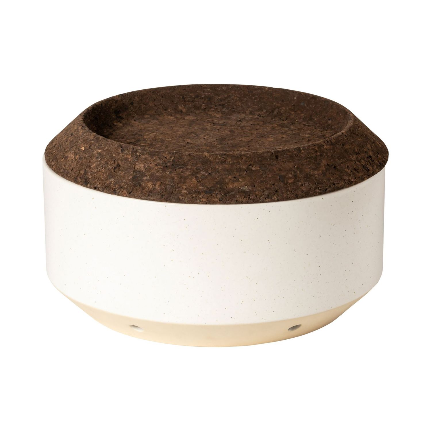 Casafina Modern Storage White Onion Cellar with Smoked Cork Lid, JPX281-WHI, 840289051320