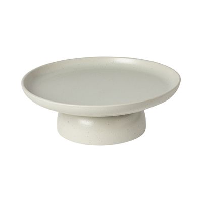 Casafina Pacifica Oyster Grey Footed Plate, SOP272-OYS, 840289024591