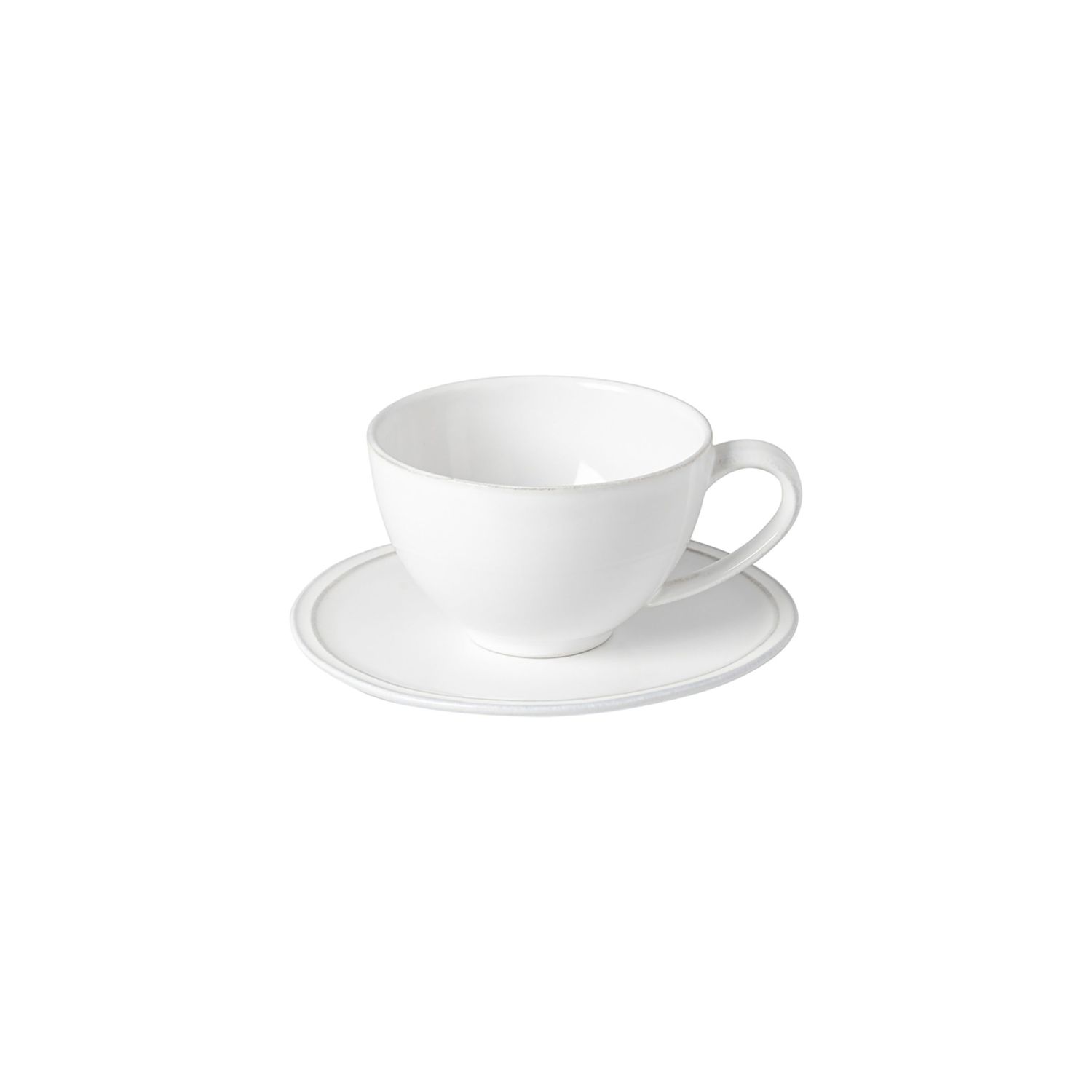 Costa Nova Friso White Tea Cup and Saucer, FICS01-WHI, 5606739913458