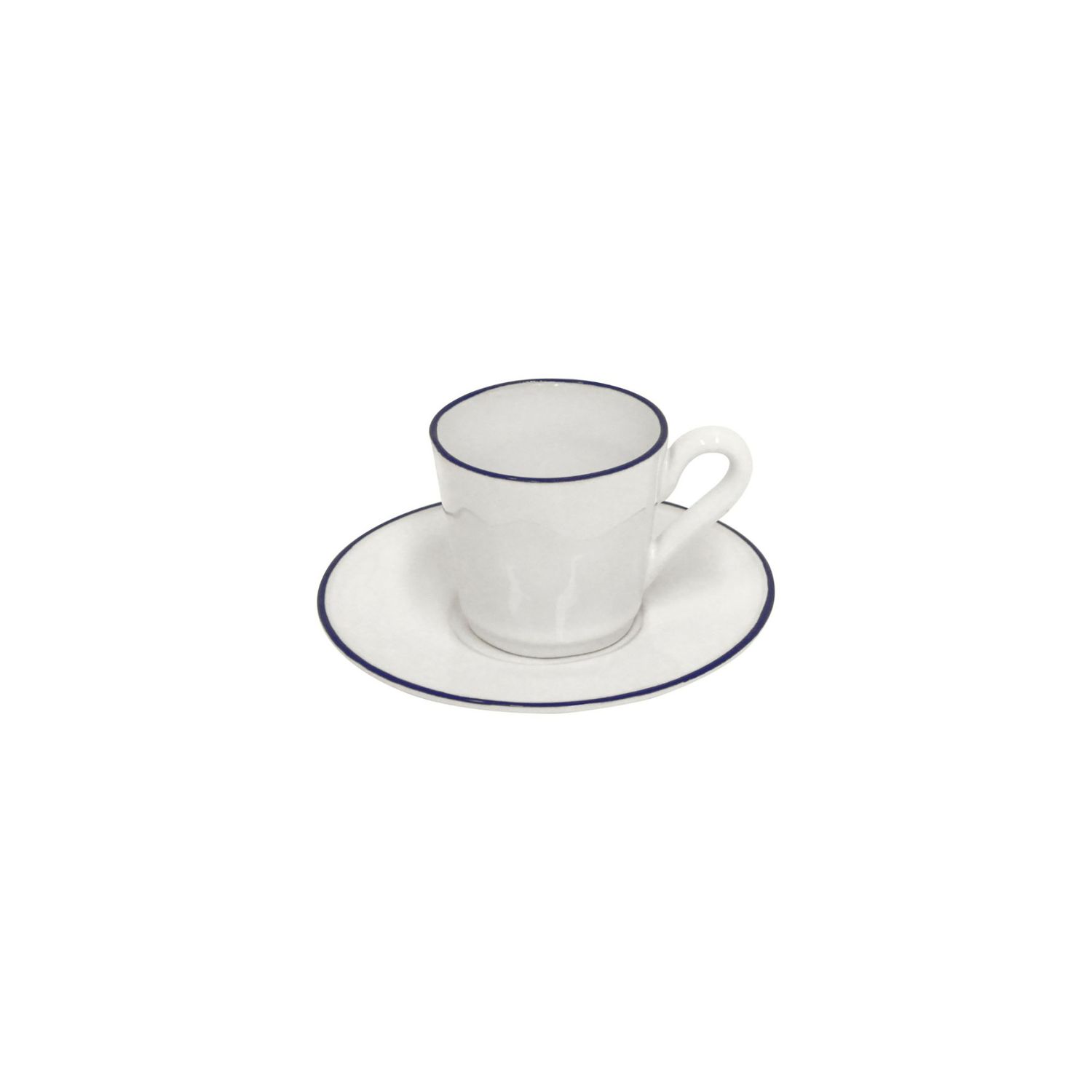 Costa Nova Beja White &amp; blue Coffee Cup and Saucer, ATCS02-BLU, 5606739932954