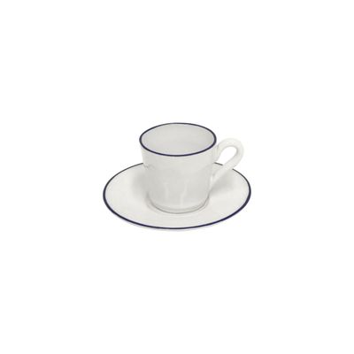 Costa Nova Beja White &amp; blue Coffee Cup and Saucer, ATCS02-BLU, 5606739932954