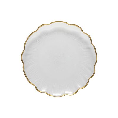 Casafina Francesca Gold Glass Rimmed Dinner Plate, V10331-GLD, 840289064306