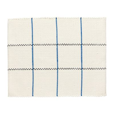 Casafina Table Linens - Joana White-Blue Placemat 100% Recycled Cotton, CFT0106-WBL, 840289051436