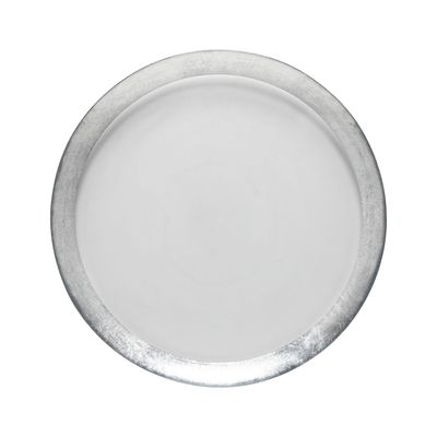 Casafina Camilla Silver Glass Band Charger Plate, V10330-SLV, 840289064252