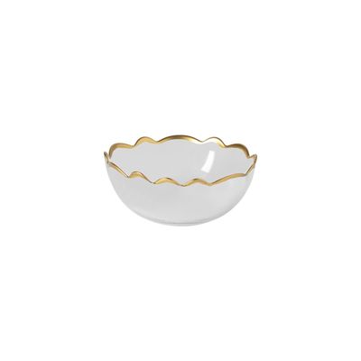 Casafina Francesca Gold Glass Rimmed Soup Cereal Bowl , V10333-GLD, 840289064320