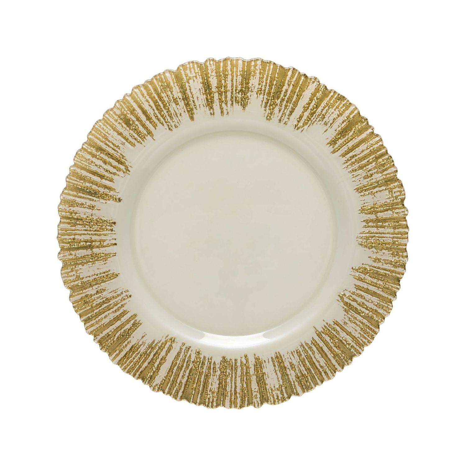 Casafina Gianna Gold Glass Charger Plate with Gold Rim, CFV0116-GLD, 840289012369