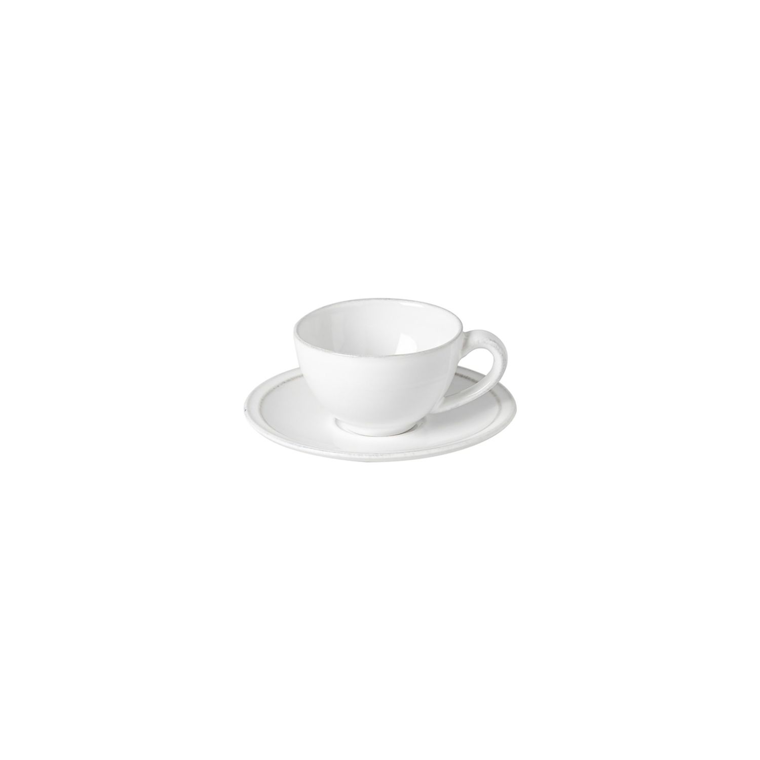 Costa Nova Friso White Coffee Cup and Saucer, FICS02-WHI, 5606739913465
