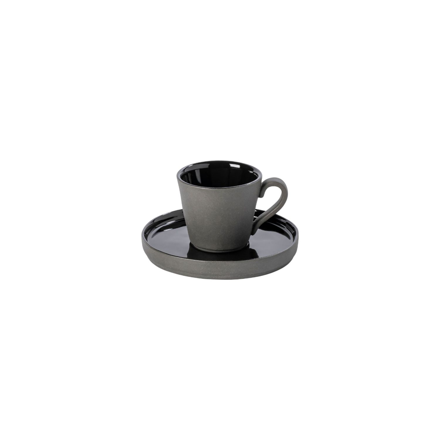 Costa Nova Lagoa Ecogres Black Coffee Cup and Saucer, 1LOCS03-BLK, 5606739960544