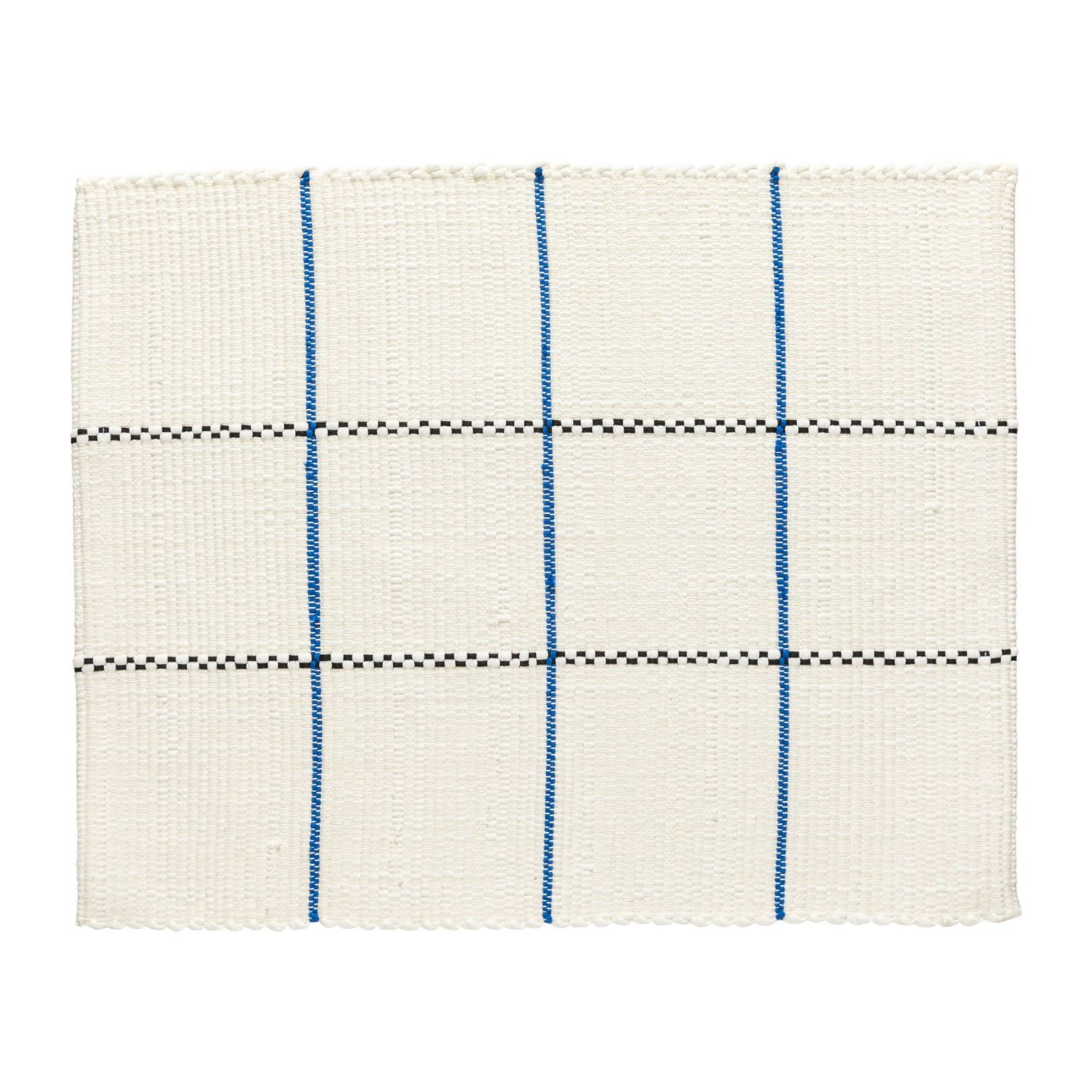 Casafina Table Linens - Joana White-Blue Placemat 100% Recycled Cotton, CFT0106-WBL, 840289051436