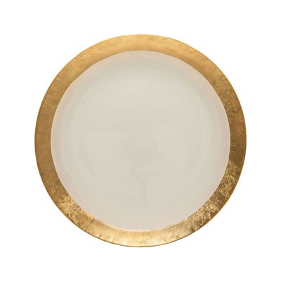Casafina Camilla Gold Glass Charger Plate with Gold Rim, CFV0114-GLD, 840289012345