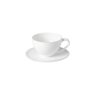 Costa Nova Friso White Tea Cup and Saucer, FICS01-WHI, 5606739913458