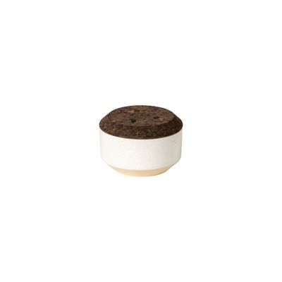 Casafina Modern Storage White Salt Cellar with Smoked Cork Lid, JPX101-WHI, 840289051276