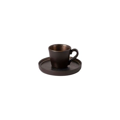 Costa Nova Lagoa Metal Coffee Cup and Saucer, LOCS03-MTL, 5606739952723