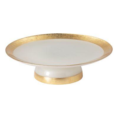 Casafina Camilla Gold Glass Band Footed Plate, V10327-GLD, 840289064290
