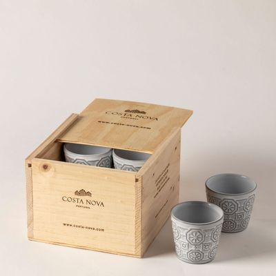 Costa Nova Grespresso Ecogres (world of coffee) White Vietnam Gift Box 8 Espresso Cups, 1EXCS01E-WV…