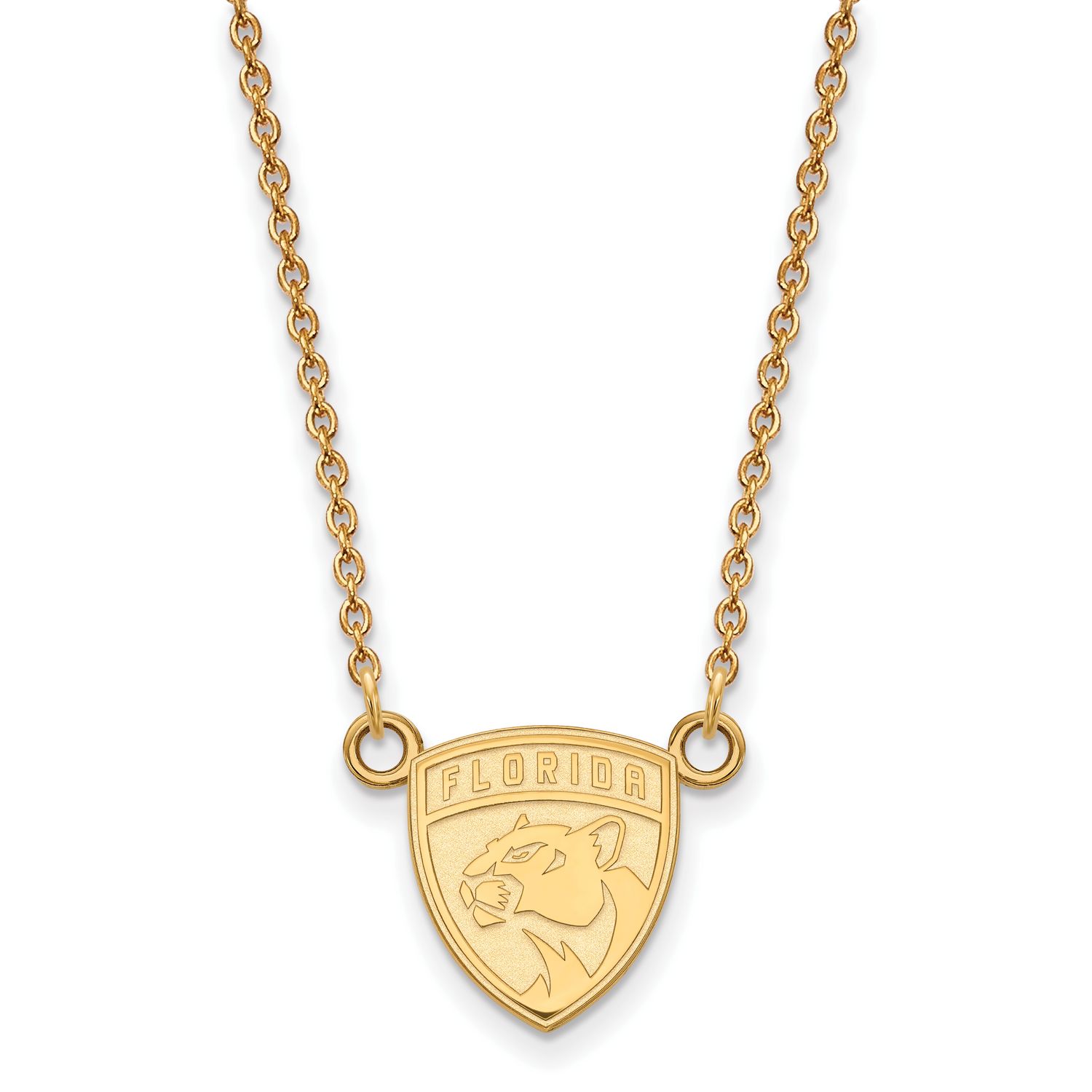 Florida Panthers Small Pendant with Chain Necklace Gold-plated Silver GP007PTH-18