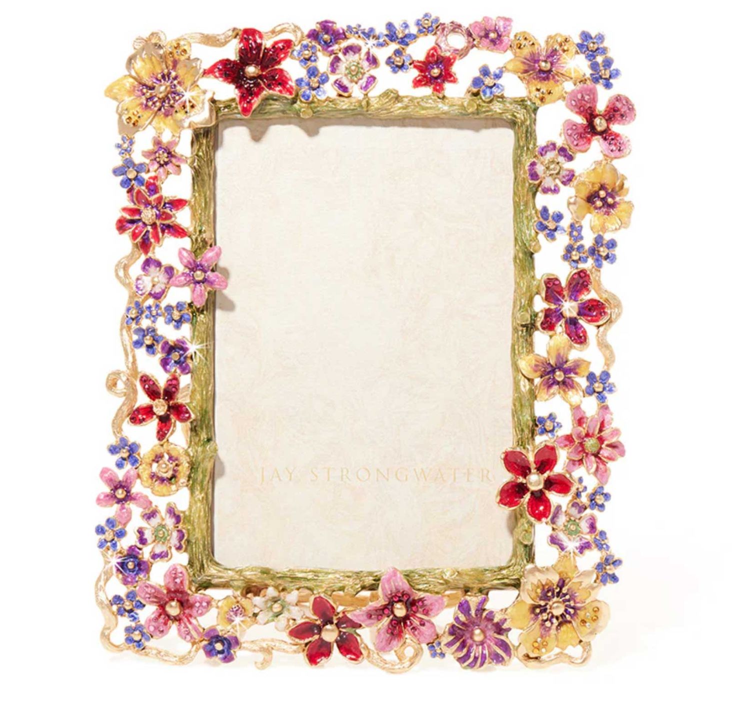 Jay Strongwater 4  x 6 Inch Leartes Picture Frame Bouquet SPF5909-289, 848510044660