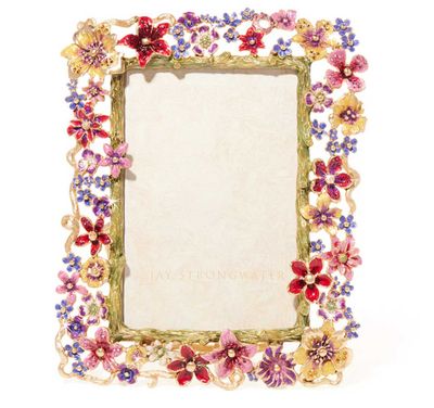 Jay Strongwater 4  x 6 Inch Leartes Picture Frame Bouquet SPF5909-289, 848510044660