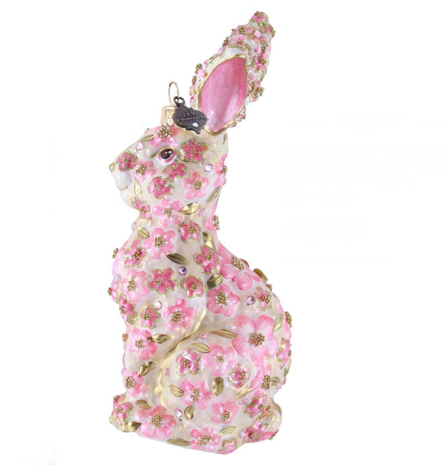 Jay Strongwater Pink Floral Hopper Ornament SDH20139-256, 848510045704