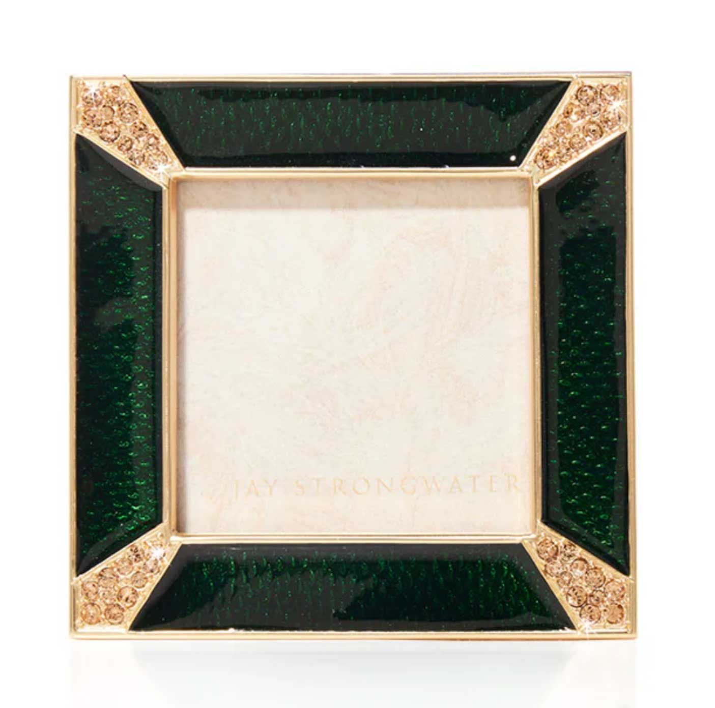 Jay Strongwater Leland Pave Corner 2 Inch Picture Frame Green SPF5130-264, 848510044561