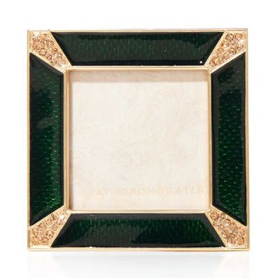 Jay Strongwater Leland Pave Corner 2 Inch Picture Frame Green SPF5130-264, 848510044561