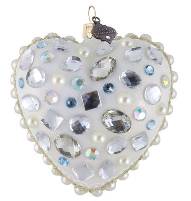 Jay Strongwater Bejeweled Opal Heart Ornament SDH20119-283, 848510045834