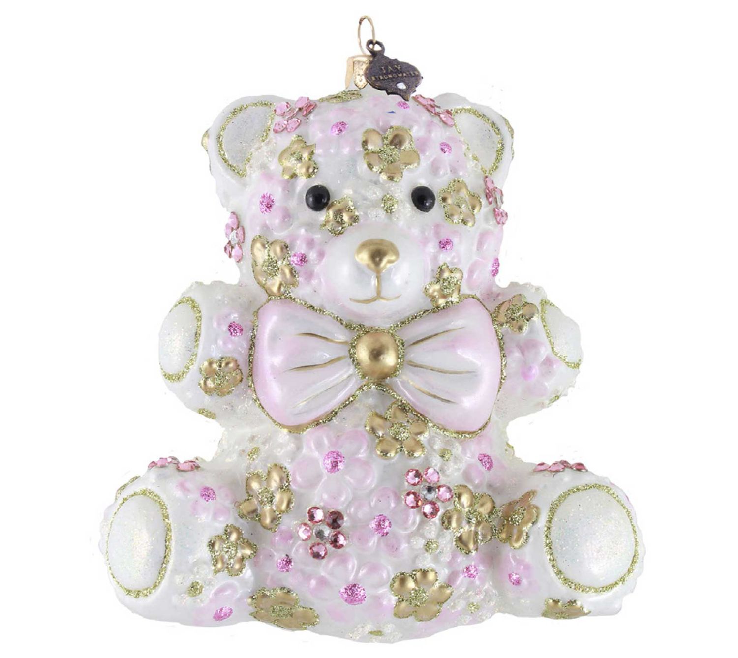Jay Strongwater Pink Floral Teddy Ornament SDH20144-206, 848510045797