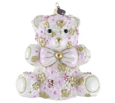 Jay Strongwater Pink Floral Teddy Ornament SDH20144-206, 848510045797