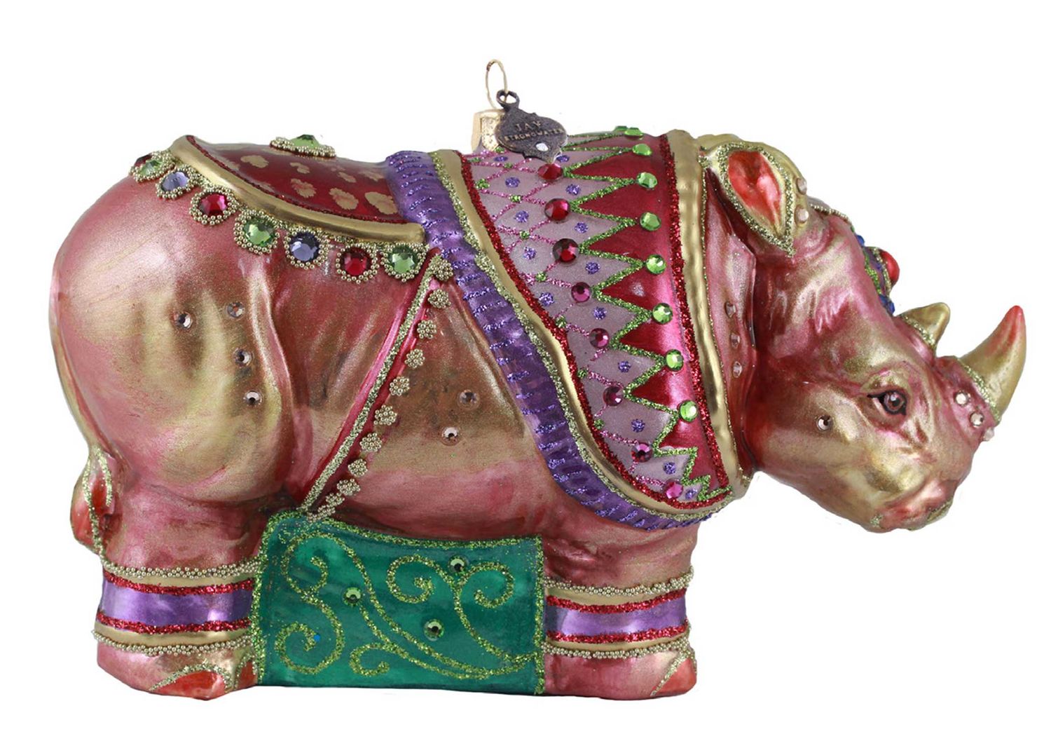 Jay Strongwater Elegant Rhino Ornament SDH20128-256, 848510045599