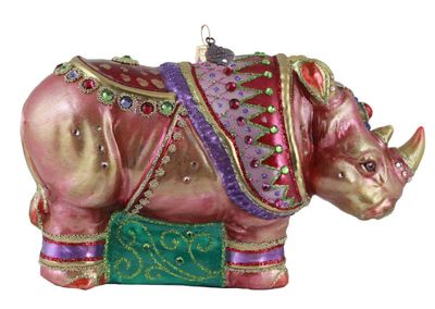 Jay Strongwater Elegant Rhino Ornament SDH20128-256, 848510045599