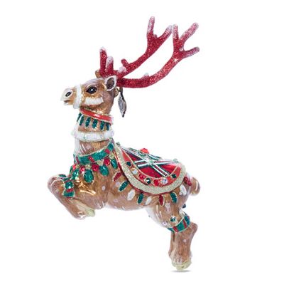 Jay Strongwater Comet Reindeer Glass Ornament SDH20011-250, 848510044417