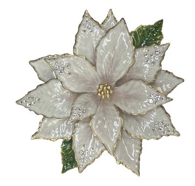 Jay Strongwater White Poinsettia Objet Figurine SDH1967-232, 848510045377
