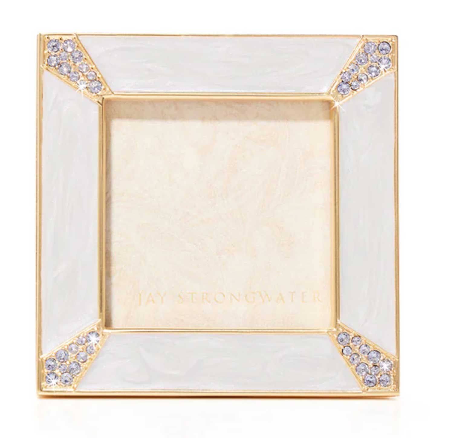 Jay Strongwater Leland Pave Corner 2 Inch Picture Frame Pale Blue SPF5130-288, 848510044585