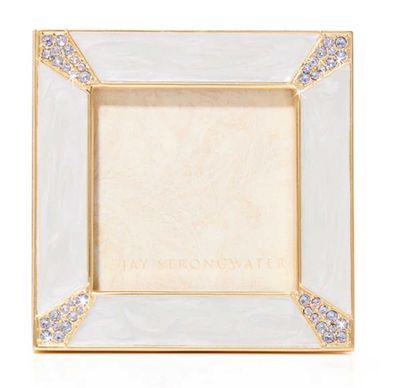 Jay Strongwater Leland Pave Corner 2 Inch Picture Frame Pale Blue SPF5130-288, 848510044585