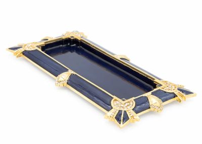 Jay Strongwater Art Deco Tray Blue SDH2570-284, 848510044479
